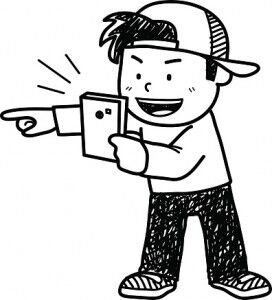 Playing Catch Monsters Game on Smartphone